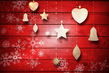 Obraz premium Christmas decorations over wood