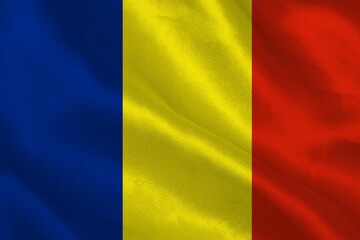 Romania over white background