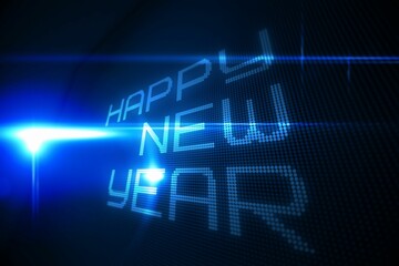 Happy new year on tech background