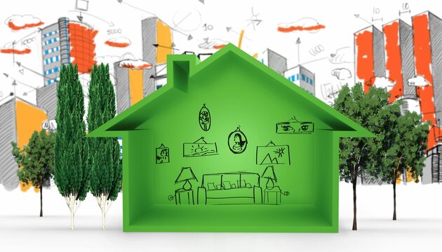 Fototapeta Green house against skyline