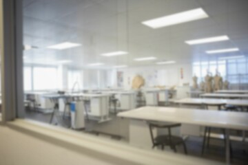 Defocused image of fashion studio