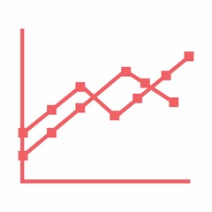 Line graph isolated against white background