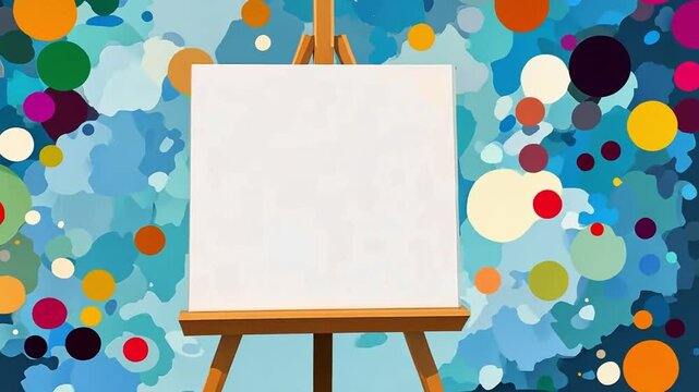 easel with blank canvas