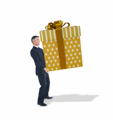 Stylish man with giant gift