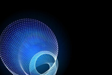 Glowing blue spiral on black background