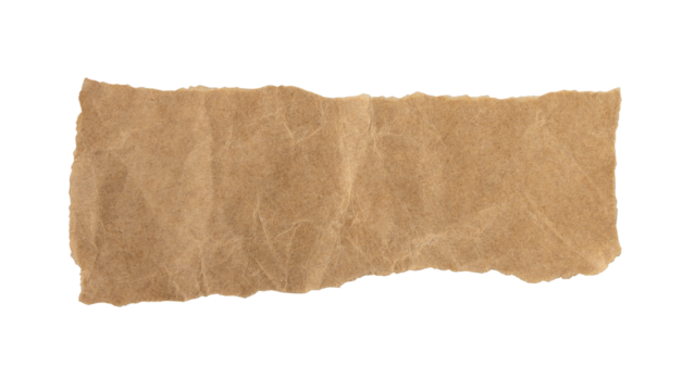Brown torn paper edge sheet isolated on transparent background
