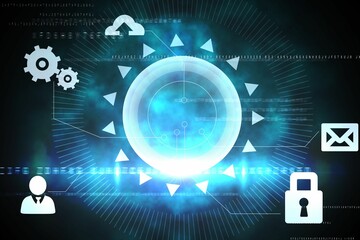 Blue and black interface menu