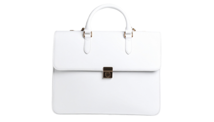 Beautiful new white business bag isolated on transparent background form