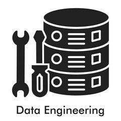 Data Engineering Icon - Glyph Style