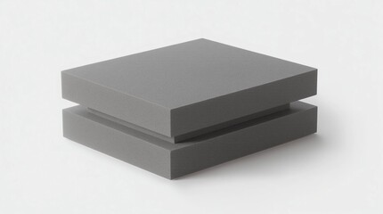 Rubber sheet isolated on white background. Piece of square plastic for industrial 