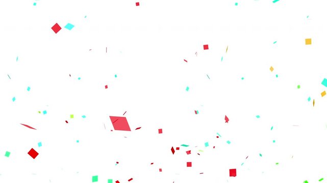 クラッカーと紙吹雪の背景素材　中央と両サイド（白背景）