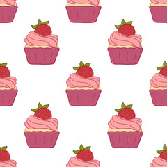 seamless cupcake pattern