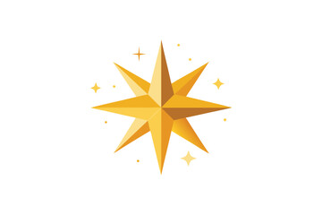 Obraz premium Sparkling Golden Star Ornament With Shine Effects