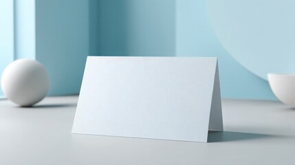 Naklejka premium Elegant Business Card Mockup with Minimalist Design in Clean White and Soft Gray for Professional Branding