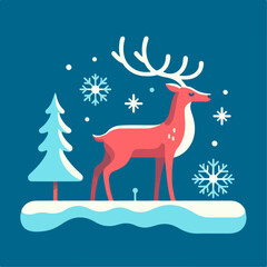 illustration of Christmas Reindeer