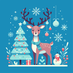 Naklejka premium illustration of Christmas Reindeer