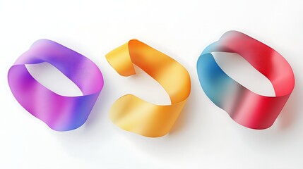 Abstract gradient loop forms against white backdrop