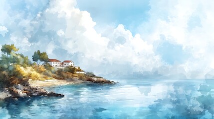 Coastal landscape painting