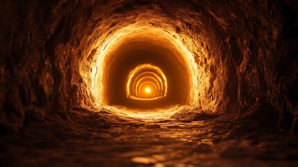 Glowing tunnel interior