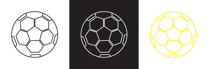 Obraz premium Football ball icon. Soccer balls icons. Vector illustration . Isolated on white and black background. EPS 10