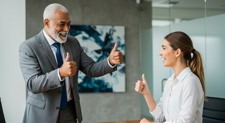 Business people approving teamwork