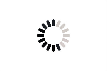 Circular Loading Icon with Centered “Loading” Text – Monochrome Progress Indicator for UI/UX
