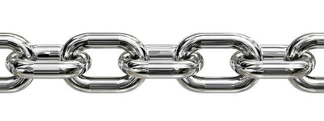 High Resolution Industrial Metal Chain on Transparent Background – Realistic Steel Links