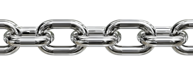 High Resolution Industrial Metal Chain on Transparent Background – Realistic Steel Links