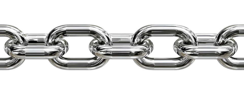 High Resolution Industrial Metal Chain on Transparent Background – Realistic Steel Links