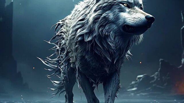 Galaxy Version of wolf world ,ai generative