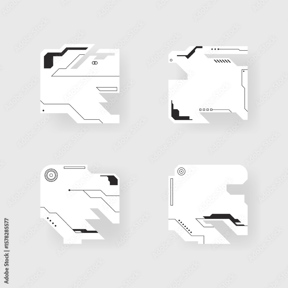 Poster futuristic interface ui elements. futuristic hud elements. hud interface set. vector illustration.