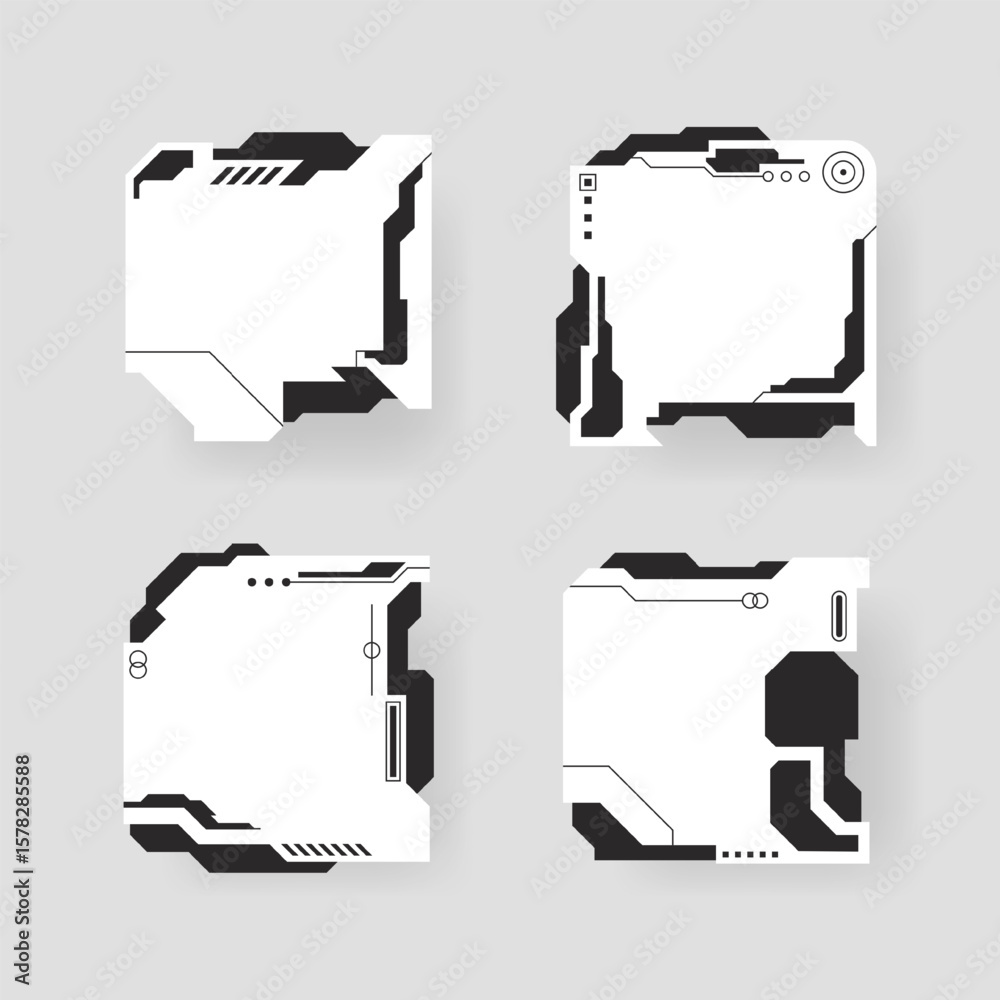 Poster futuristic interface ui elements. futuristic hud elements. hud interface set. vector illustration.