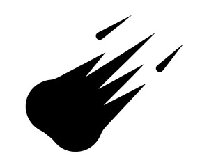 Silhouette Illustration of a Shooting Star or Meteor Plunging Through Space