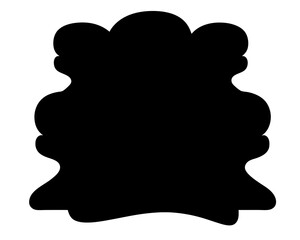 Abstract Black Blob with Rounded Edges on White Background Illustration