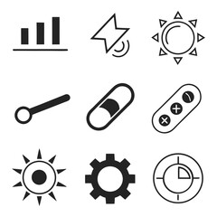 Black and white graphic icons for user interface design ui icons graphic design