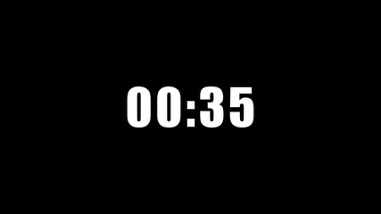 Animation of glowing 40 Seconds countdown timer .40 Seconds stopwatch , analog clock icon animation.