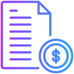 Invoice icon for weather, website, application, printing, document, poster design, etc