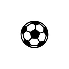 Obraz premium Simple black and white vector illustration of a classic soccer ball. Hand-drawn doodle style. Perfect for sports design, football events, team graphics, posters, and merchandise.