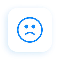 Sad Face Symbol for Negative Emotion or Unhappy Mood