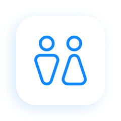 Fototapeta premium Restroom Door Symbol for Male and Female Toilet Access