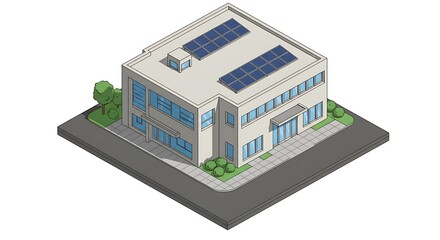 isometric building isometric icon