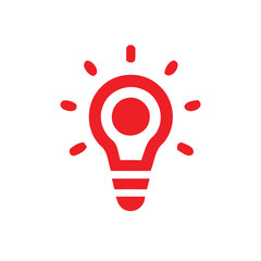 Red Lightbulb Icon for Idea and Innovation