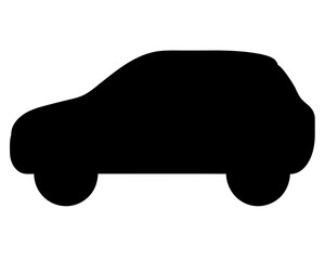Silhouette of an SUV Car on White Background with Smooth Curves