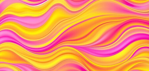 Seamless abstract background with flowing yellow and pink wavy lines, style, ripple