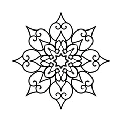 Filigree Ornament Mandala Linework Vector Line Art Intricate Frame Decorative Outline Vintage Style