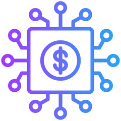 Financial technology icon for digital finance, business, website, application, printing, document, poster design, etc