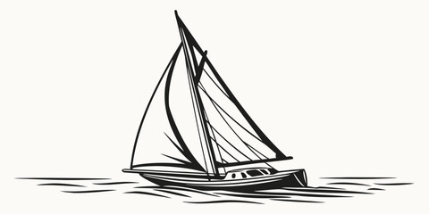 sailing ship on white background