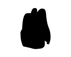 Silhouette of a large backpack suitable for travel or school use