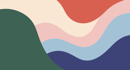 Abstract layered landscape creates a serene and soothing color palette