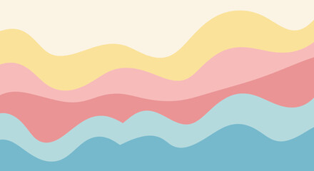 Pastel waves flow with soft colors in an abstract background design